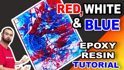 4th Of July Inspired Canvas Art With Epoxy Resin | Colored Dirty Pour Tutorial!