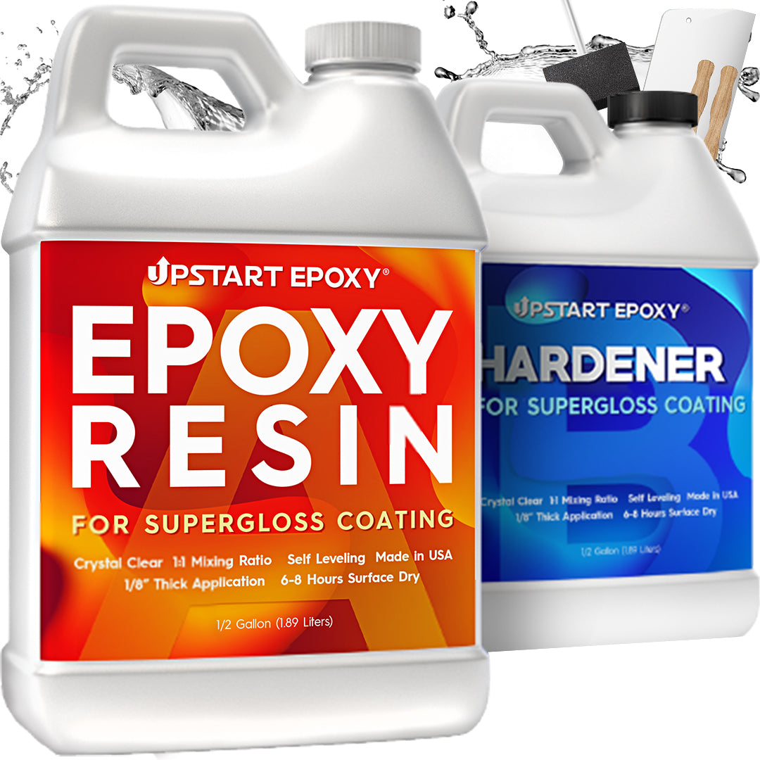 The Epoxy Resin Store Clear Epoxy Resin Kit, Easy Mixing, 2 Part, High  Gloss Finish, Tabletops, Counter Tops, Art, Crafts 1 Gallon Kit 