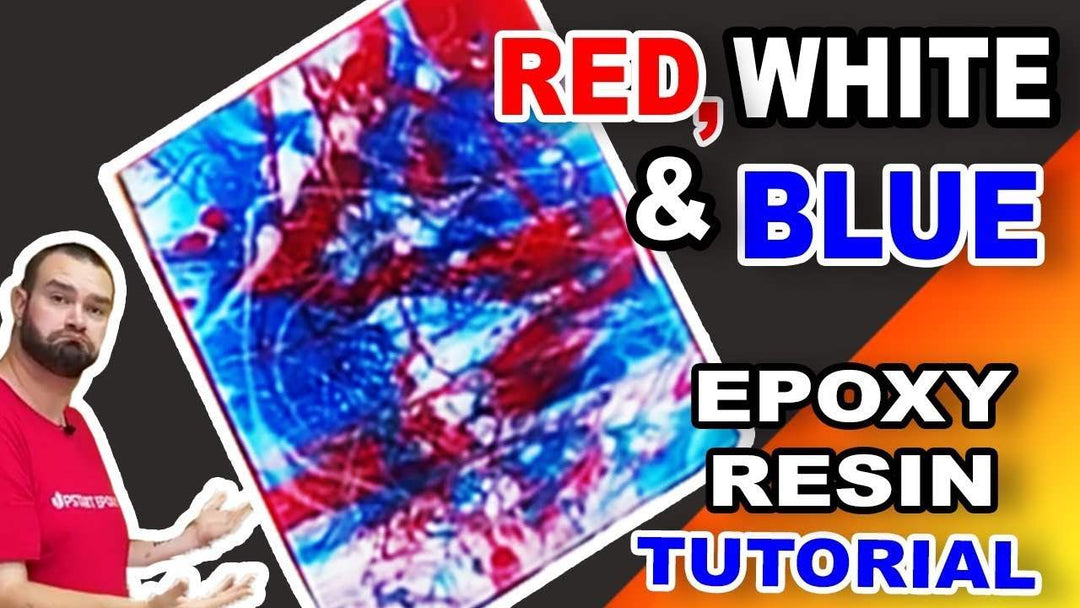 4th Of July Inspired Canvas Art With Epoxy Resin | Colored Dirty Pour Tutorial!