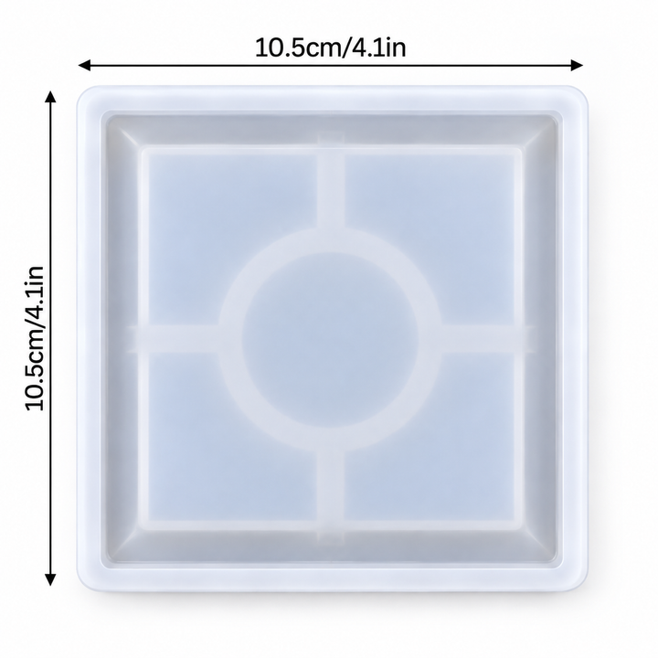 Silicone Mold for Epoxy Resin Casting - 4" Square Coaster Mold Set (4-Pack)