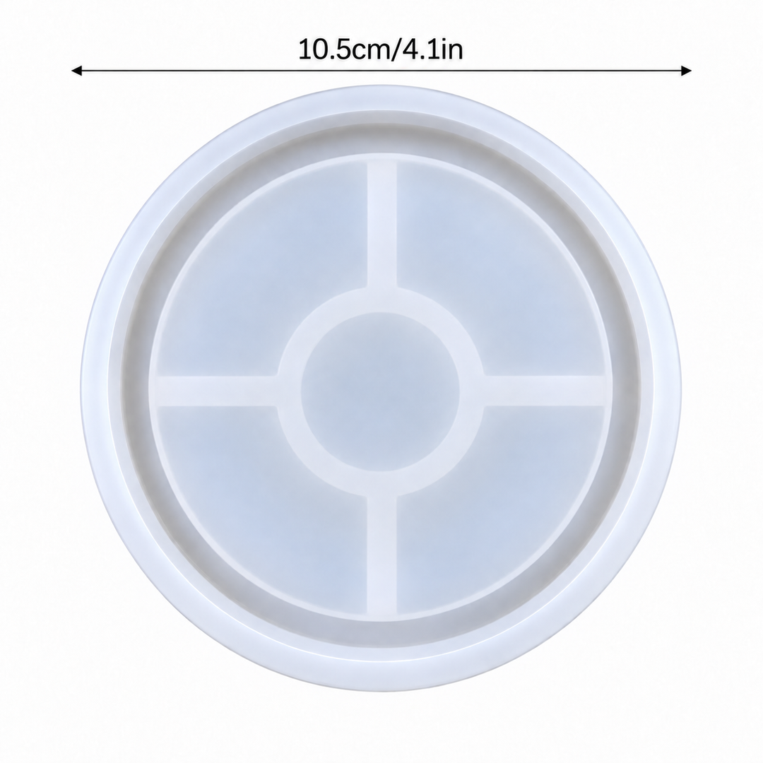 Silicone Mold for Epoxy Resin Casting - 4" Round Coaster Mold Set (4-Pack)