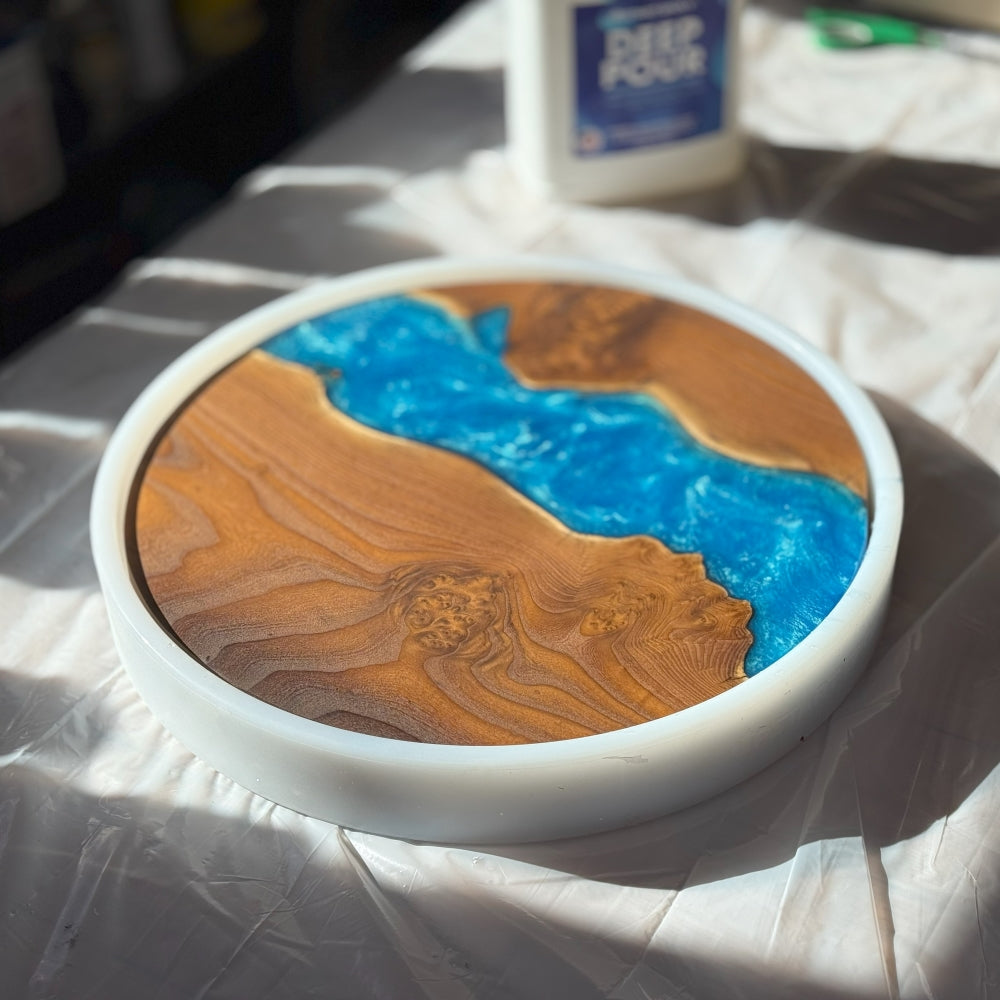 Silicone Mold for Epoxy Resin Casting - 18" Dia. x 2" (WHITE)