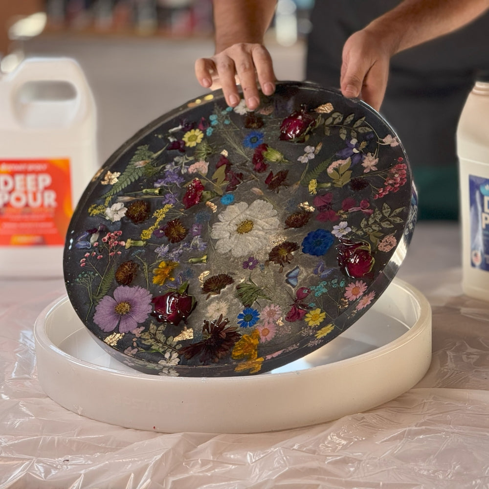 Silicone Mold for Epoxy Resin Casting - 18" Dia. x 2" (WHITE)