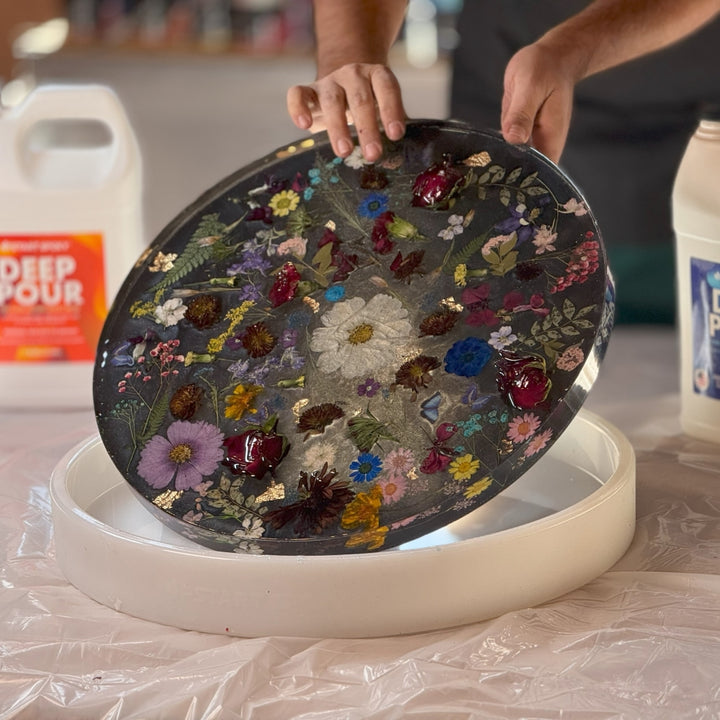 Silicone Mold for Epoxy Resin Casting - 18" Dia. x 2" (WHITE)
