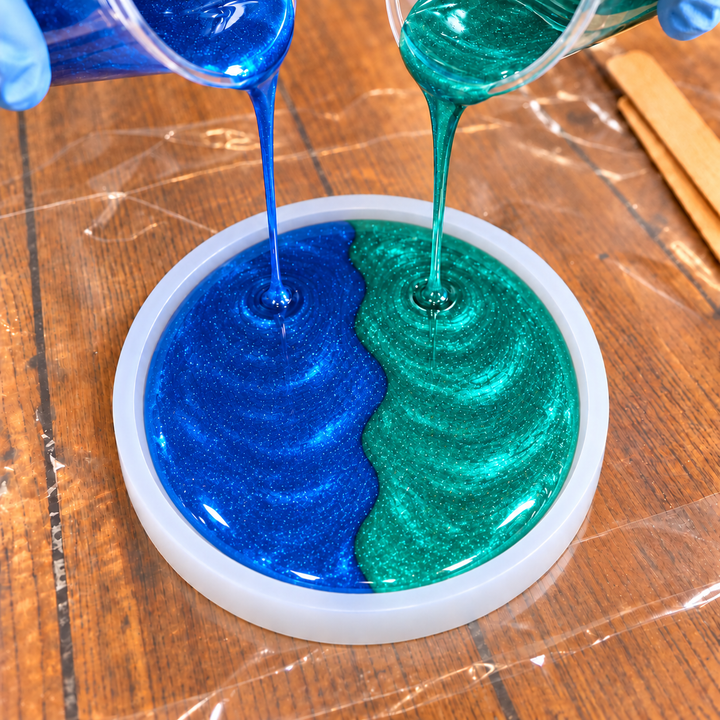 Silicone Mold for Epoxy Resin Casting - 4" Round Coaster Mold Set (4-Pack)