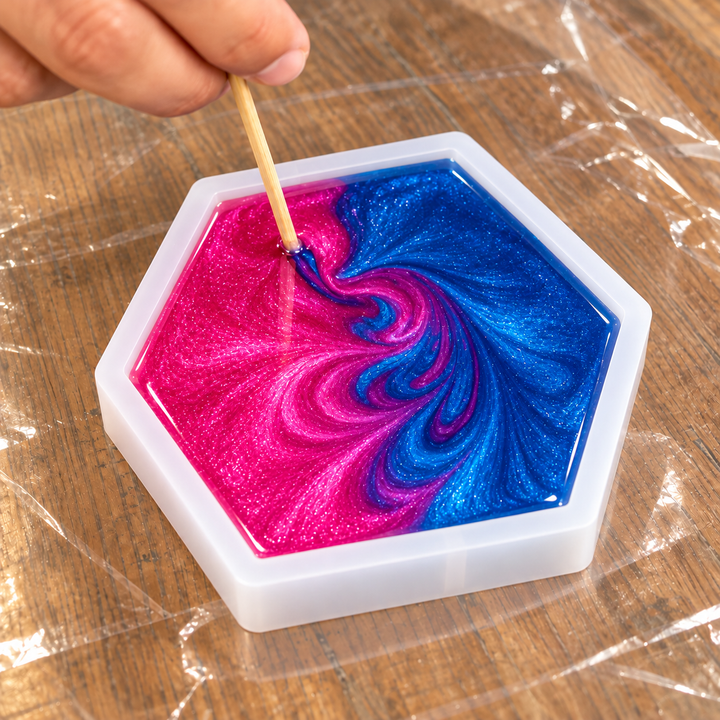 Silicone Mold for Epoxy Resin Casting - 4" Hexagon Coaster Mold Set (4-Pack)