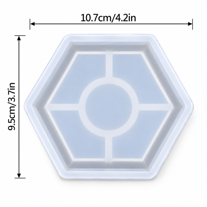 Silicone Mold for Epoxy Resin Casting - 4" Hexagon Coaster Mold Set (4-Pack)