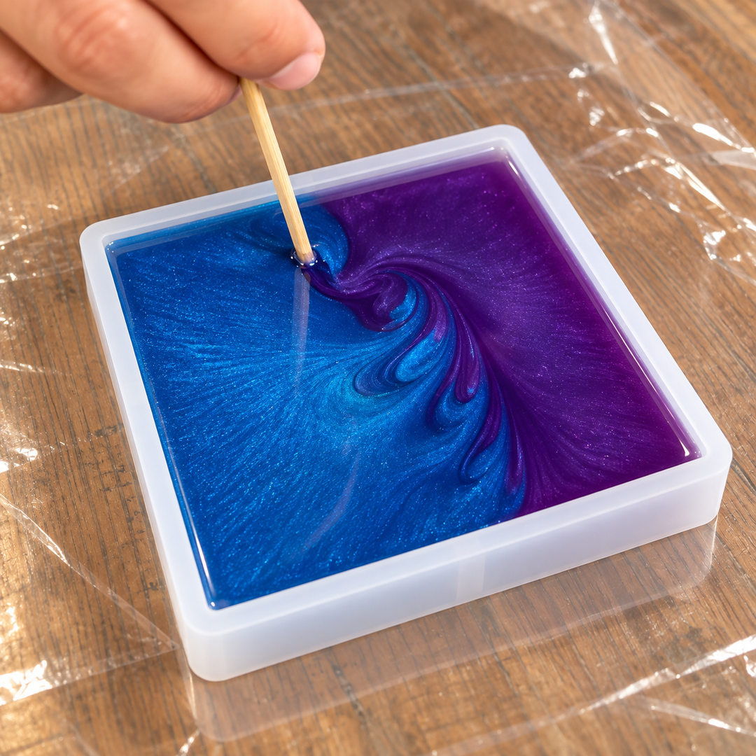 Silicone Mold for Epoxy Resin Casting - 4" Square Coaster Mold Set (4-Pack)