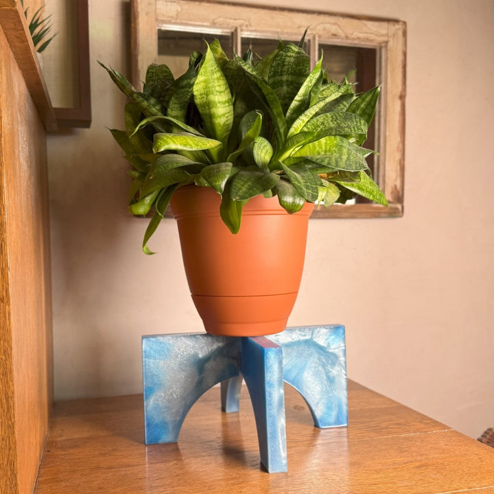 Silicone Mold for Epoxy Resin Casting - 12" Mid-Century Modern Plant Stand (WHITE)