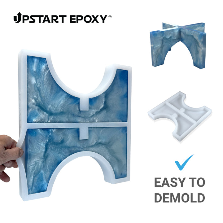 Silicone Mold for Epoxy Resin Casting - 12" Mid-Century Modern Plant Stand (WHITE)