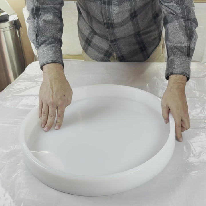 Silicone Mold for Epoxy Resin Casting - 18" Dia. x 2" (WHITE)