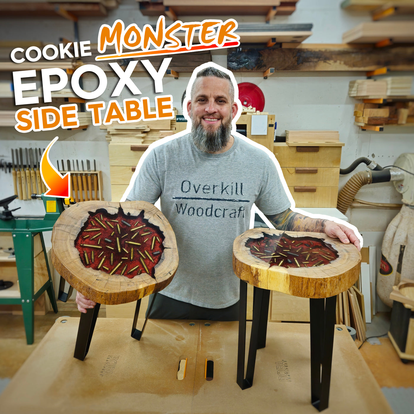 Cookie Monster Epoxy Side Table Bundle