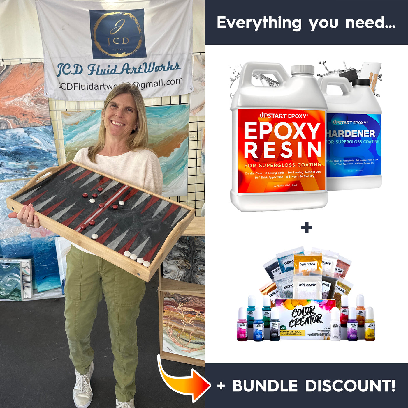 Epoxy Backgammon Board Bundle