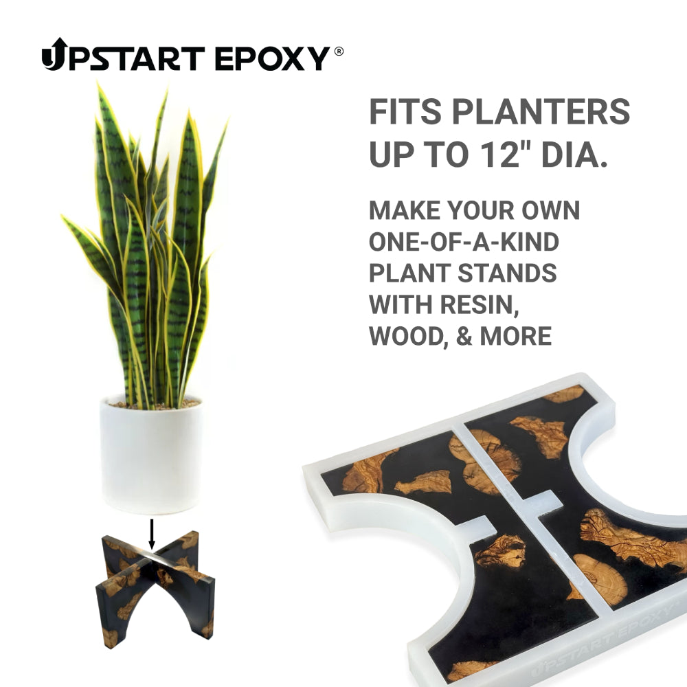 Silicone Mold for Epoxy Resin Casting - 12" Mid-Century Modern Plant Stand (WHITE)