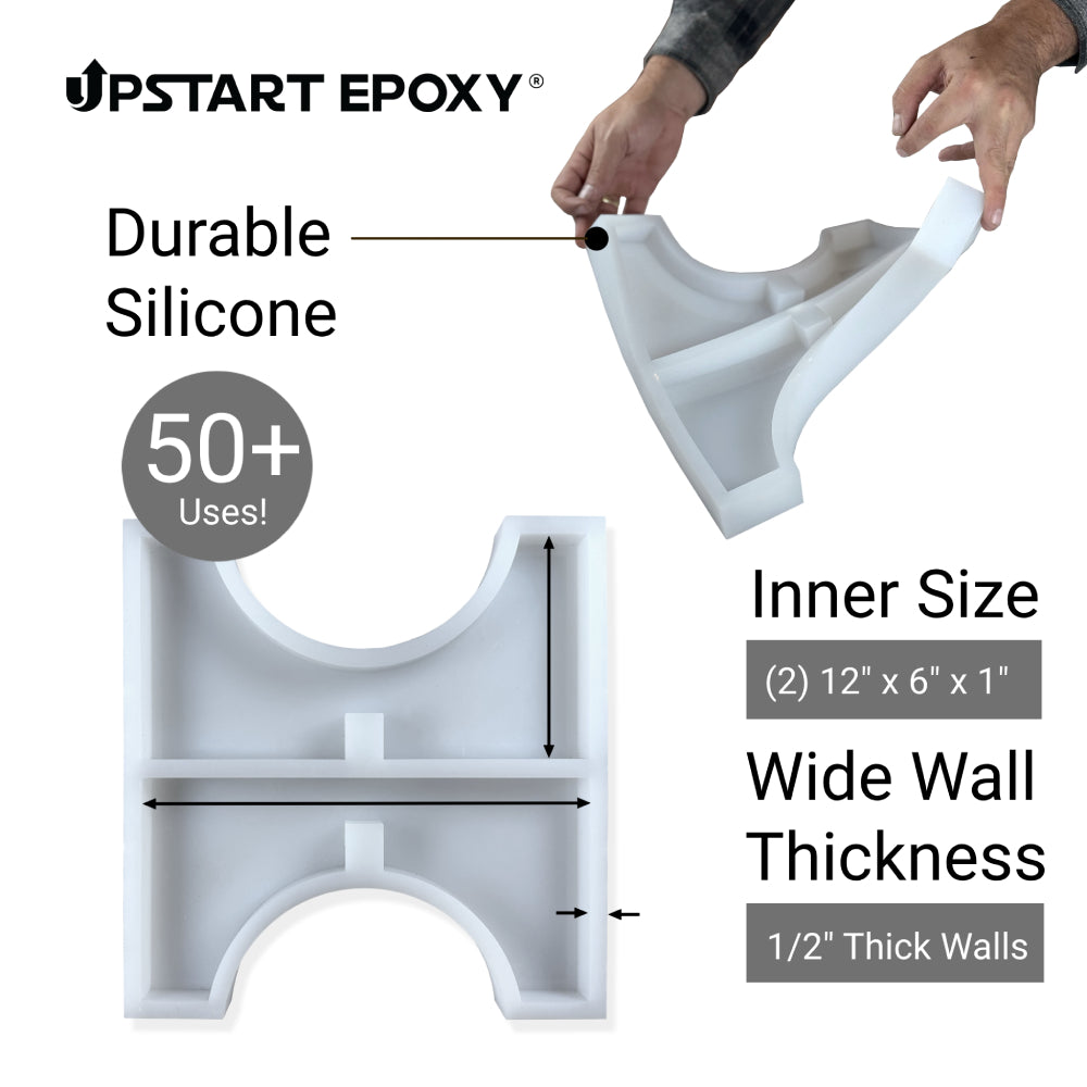 Silicone Mold for Epoxy Resin Casting - 12" Mid-Century Modern Plant Stand (WHITE)