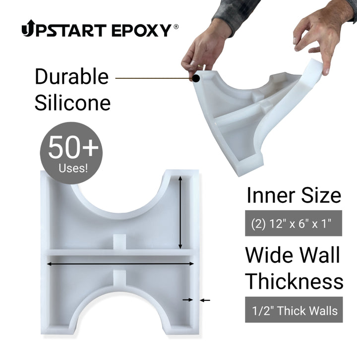Silicone Mold for Epoxy Resin Casting - 12" Mid-Century Modern Plant Stand (WHITE)