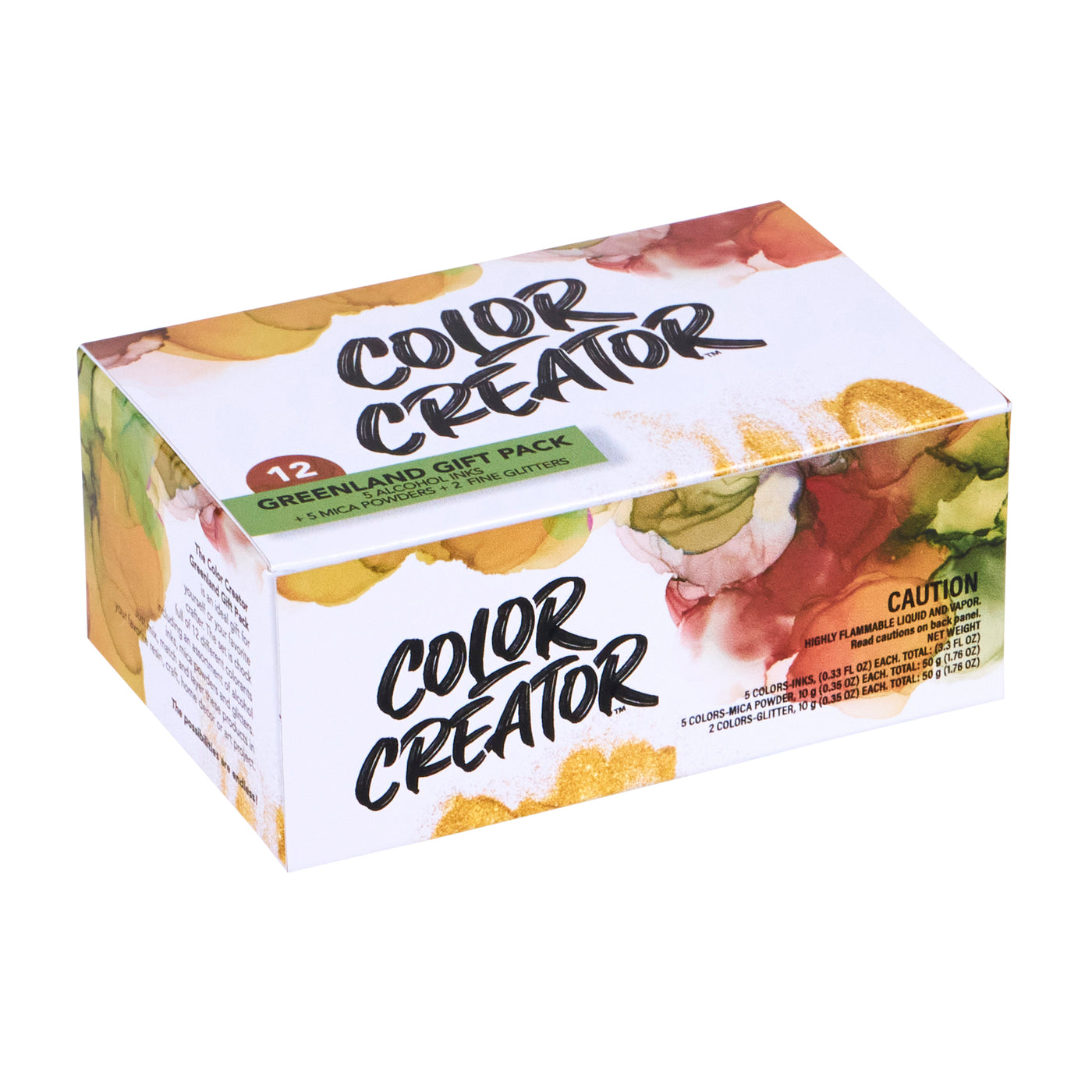 Color Creator Greenland 12 Pack Mica Powders Alcohol Inks & Glitters