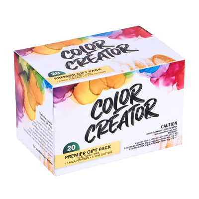 Color Creator Premier Gift Pack 20 Mica Powders Alcohol Inks & Glitters