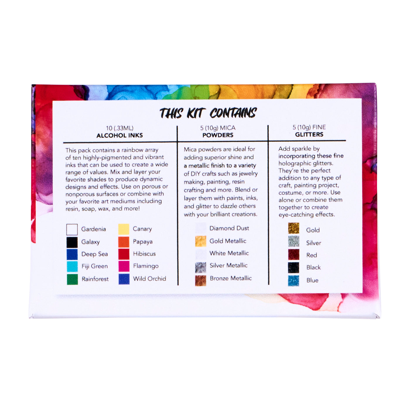 Color Creator Premier Gift Pack 20 Mica Powders Alcohol Inks & Glitters -  Mas Epoxies