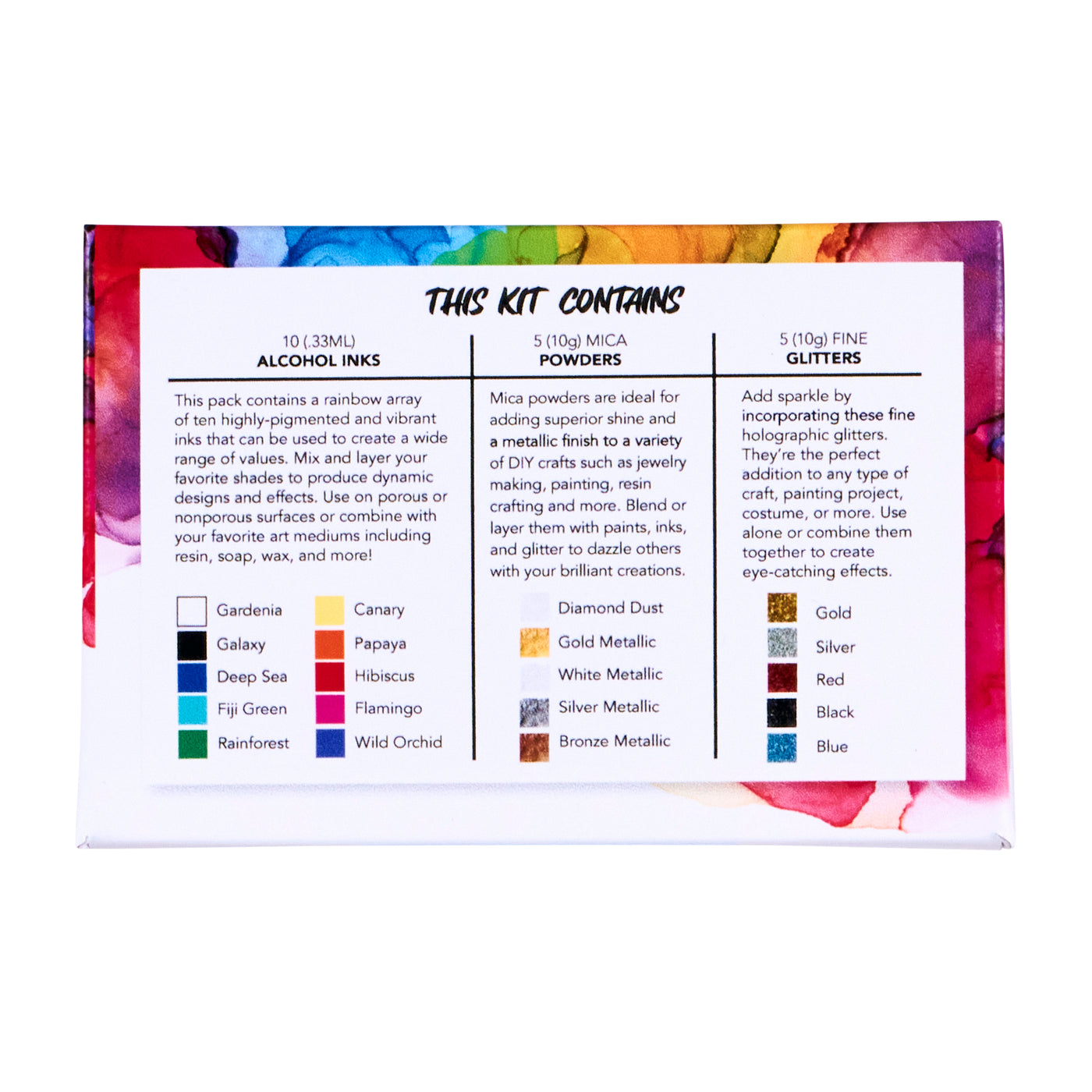 Color Creator Premier Gift Pack 20 Mica Powders Alcohol Inks & Glitters