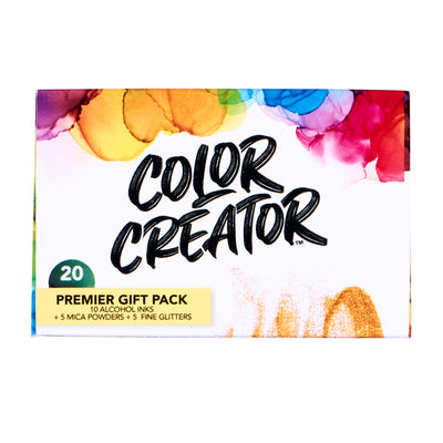 Color Creator Premier Gift Pack 20 Mica Powders Alcohol Inks & Glitters