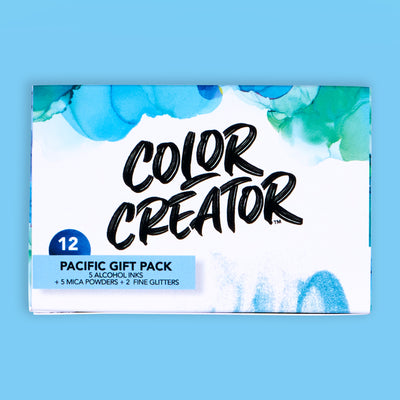 Color Creator Pacific Ocean 12 Pack Mica Powders Alcohol Inks & Glitters